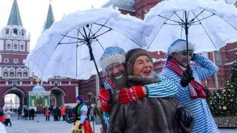 AFP/Getty Preparations for the festive season in Russia