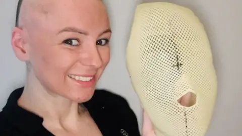 Christel Callow Christel with her mask