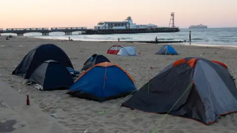 Matt Pinner Bournemouth beach on 25 June