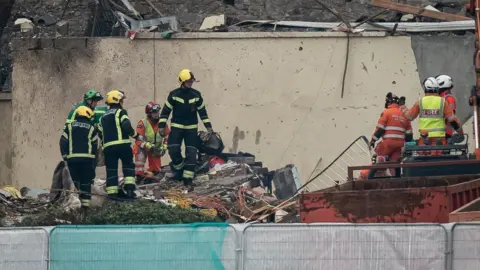 PA Media Recovery operation after fatal explosion in Pier Road, Jersey