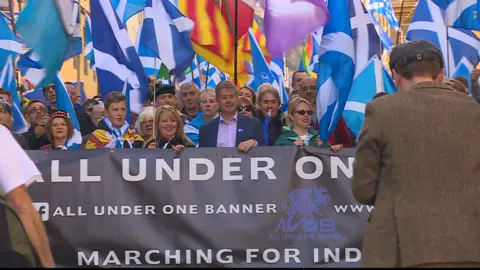 The SNP's deputy leader Keith Brown was among those taking part in the march
