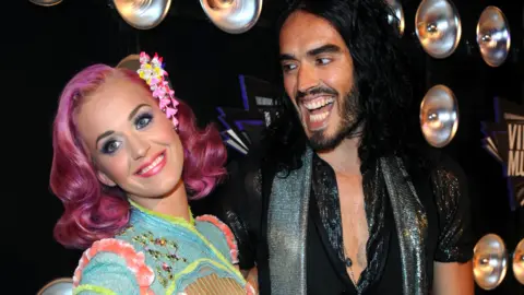 Getty Images Katy Perry and Russell Brand attend the 2011 MTV Video Music Awards at the Nokia Theatre LA. Live on August 28, 2011 in Los Angeles, CA