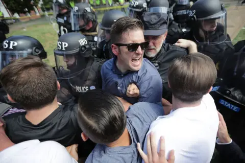 Getty Images Spencer and his allies clashed with police in Charlottesville