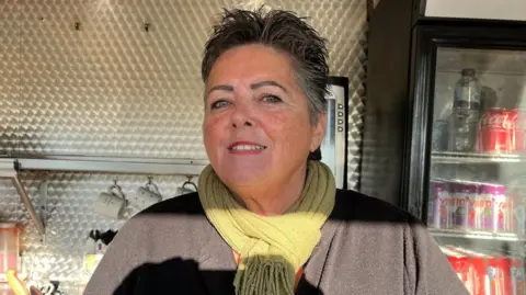 Deborah O'Sullivan stood in a food truck on the Blenheim industrial estate.