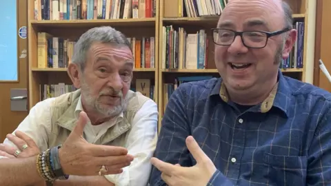 Poetry People Lowestoft historian Ivan Bunn and writer Dean Parkin