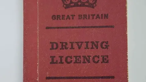 Hansons Kent Peter Green's driving licence, an old version in red