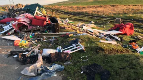 BBC Merthyr Common fly tipping