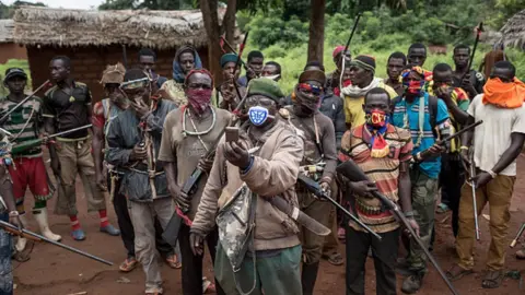 AFP Anti-Balaka fighters pictured in 2017