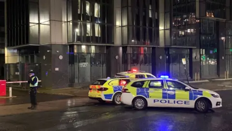 BBC Car crash scene near St Vincent Street