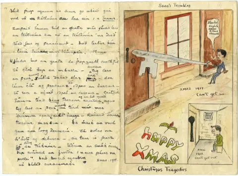 UCD Archives De Valera Papers, reproduced by kind Christmas Card sent by Sean Milroy