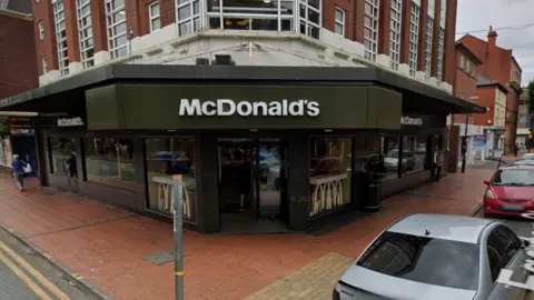 Google Maps McDonald's on Regent Street, Wrexham