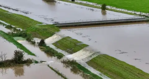 TheDroneman.net Wainfleet during Storm Babet in 2023