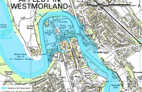 Environment Agency/Ordnance Survey Map of flooding in 2015