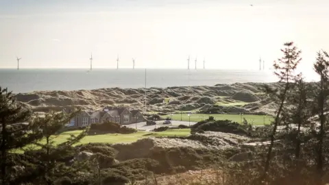 The golf course on the Menie Estate north of Aberdeen opened in 2012