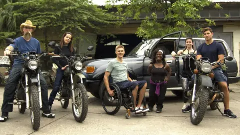 BBC The Without Limits group (l-r): Andy Slade, Louise Halvey, Steve Brown, Mary Russell, Vicky Balch, Charlie Lewis