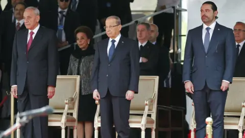 Getty Images Prime Minister Saad Hariri,President Michel Aoun and House Speaker Nabih Berri