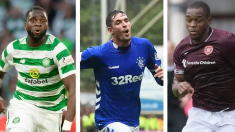 Odsonne Edouard, Kyle Lafferty and Uche Ikpeazu