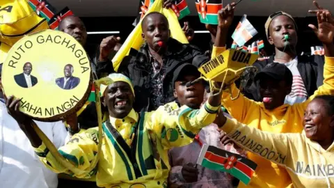 Reuters People chant slogans during the inauguration of Kenya"s President William Ruto before his swearing-in ceremony at the Moi International Stadium Kasarani in Nairobi, Kenya September 13, 2022