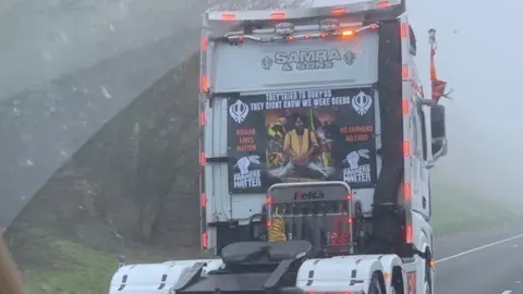 Jas Singh Lorry taking part in the rally