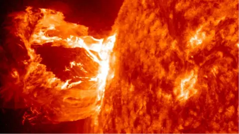 NAS/SDO A prominence on the limb of the Sun