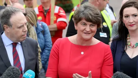 Getty Images DUP leader Arlene Foster believes a solution based on technology could replace the Irish backstop