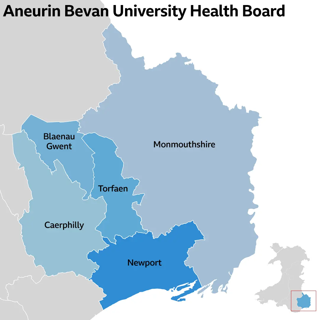 Aneurin Bevan University Health Boaard map