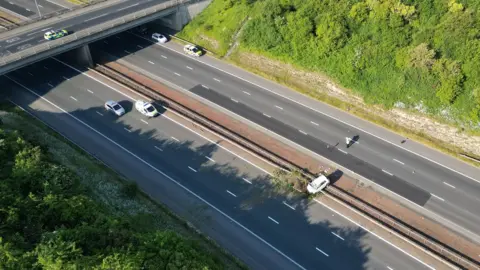 YappApp Scene of crash at junction of A64 and A1(M)