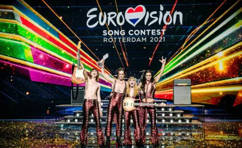 NPO/NOS/AVROTROS NATHAN REINDS Picture of Italy winning the Eurovision Song Contest