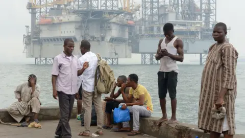 Getty Images Oil facilities in Lagos harbour