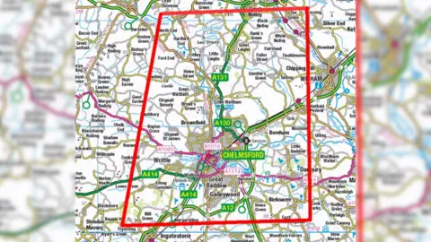 Essex Police A map showing the area where the dispersal order will be in place