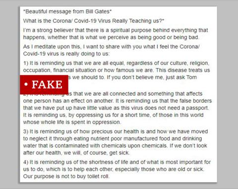 Coronavirus: The fake Bill Gates post and other claims to ignore - BBC News