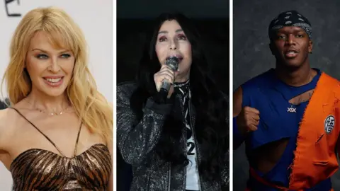 Getty Images Kylie Minogue, Cher and KSI all appear on the charity song