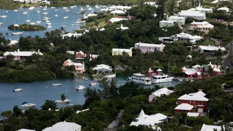 The Asahi Shimbun aerial view of houses and pleasure boats