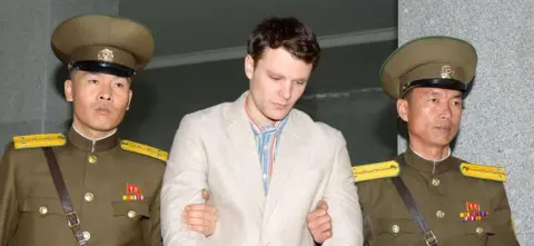 Reuters Otto Frederick Warmbier (C), a University of Virginia student who was detained in North Korea since early January, was taken to North Korea"s top court in Pyongyang, North Korea