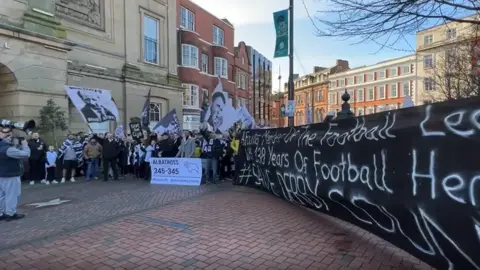 Fans gather in the city centre