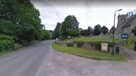 Google Church road in Collingbourne Ducis, Wiltshire