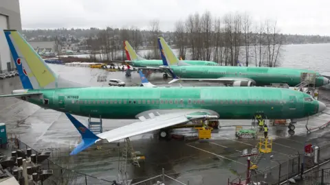 Getty Images A Boeing 737 MAX 8 for China Southern Airlines pictured at the Boeing Renton Factory in Washington in 2019