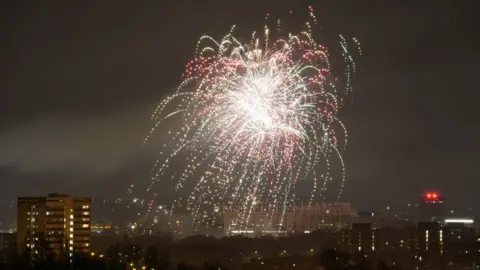 Getty Images Fireworks in Newcastle on New Year's Eve 2020