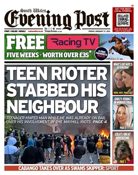 South Wales Evening Post South Wales Evening Post front page