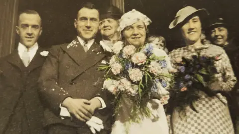 Captain George Karran and Evelyn Kenna on their wedding day 