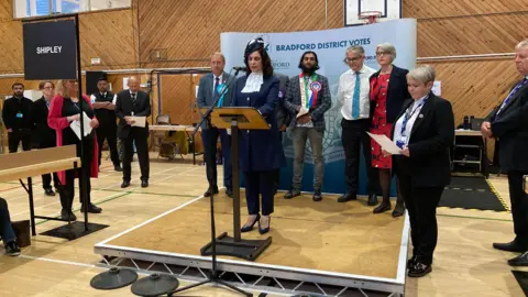 The declaration at the Shipley count where the Conservatives lost a seat