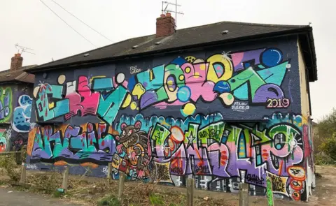 BBC Graffiti on house in Hull