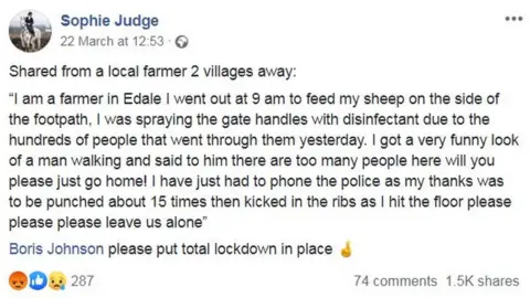 Facebook Sophie Judge's Facebook message