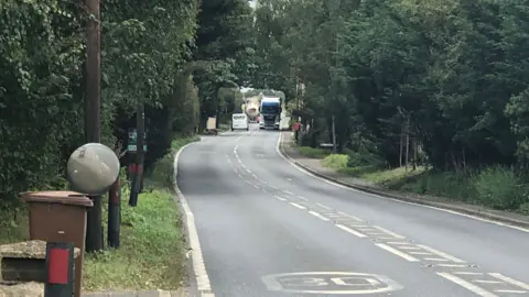 Kelly McCormack/BBC General traffic shot of the A140 in Brockford, Suffolk