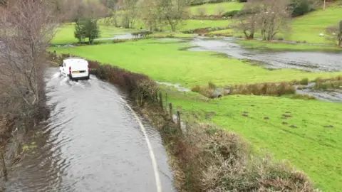 BBC The main road between Bovey Tracey and Moretonhampstead