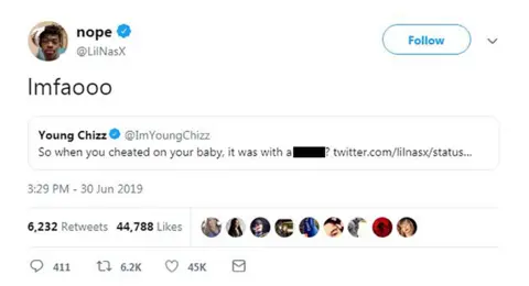 Twitter / Lil Nas X Lil NAs tweet