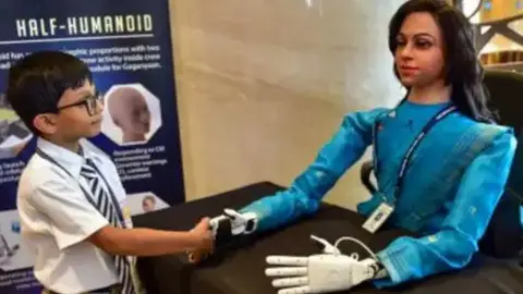 Isro Vyommitra is a female humanoid built by ISRO