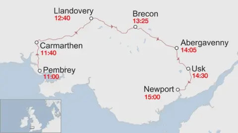 Tour of Britain stage one map