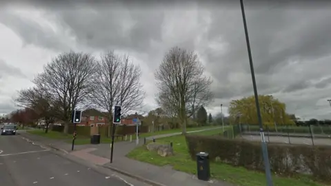 Google The girl was walking along the path off Boulton Lane in Alvaston