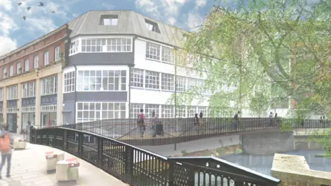 Norfolk County Council Artist's impression of new boardwalk on Riverside Walk in Norwich